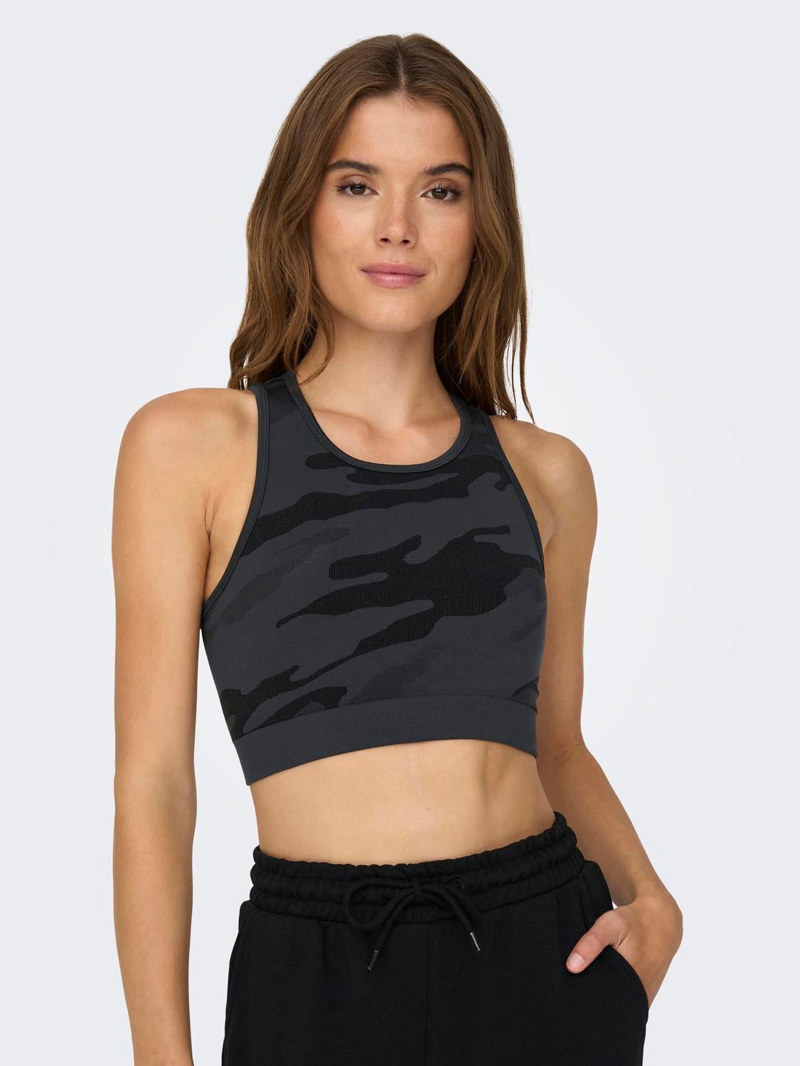 ONLY Printed sports bra -Black - 15295681