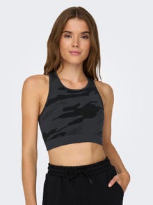 ONLY Printed sports bra -Black - 15295681