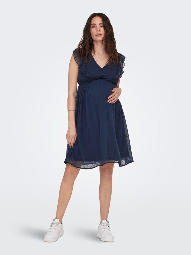 ONLY Slim Fit V-Ausschnitt Langes Kleid - 15295698