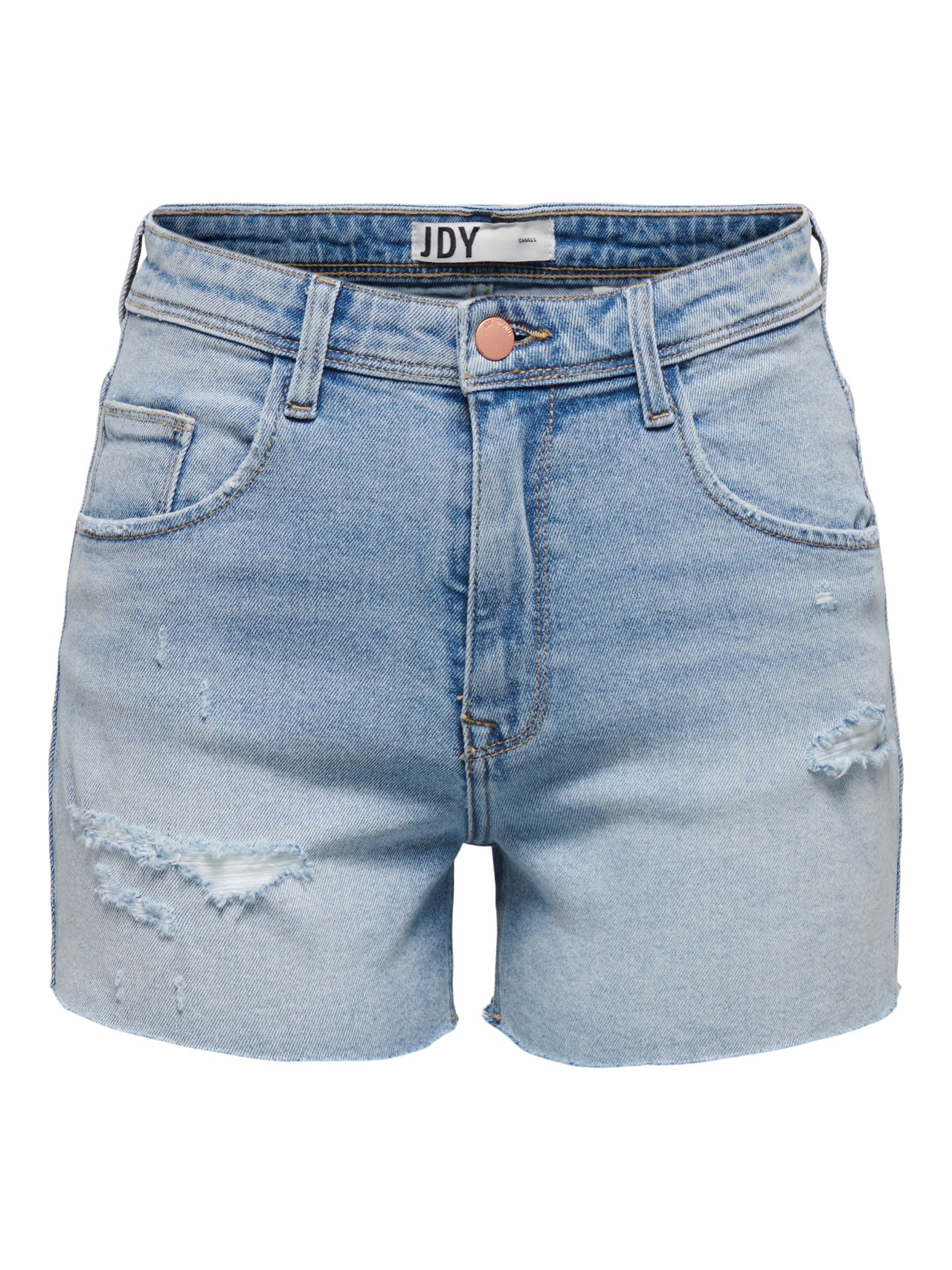 ONLY JDYLullu HW Mom Destroy Denim Shorts -Light Blue Denim - 15295759