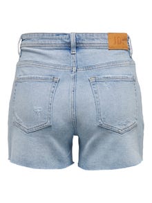 ONLY JDYLullu HW Mom Destroy Denim Shorts -Light Blue Denim - 15295759