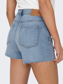 ONLY Shorts Corte loose Cintura alta -Light Blue Denim - 15295759
