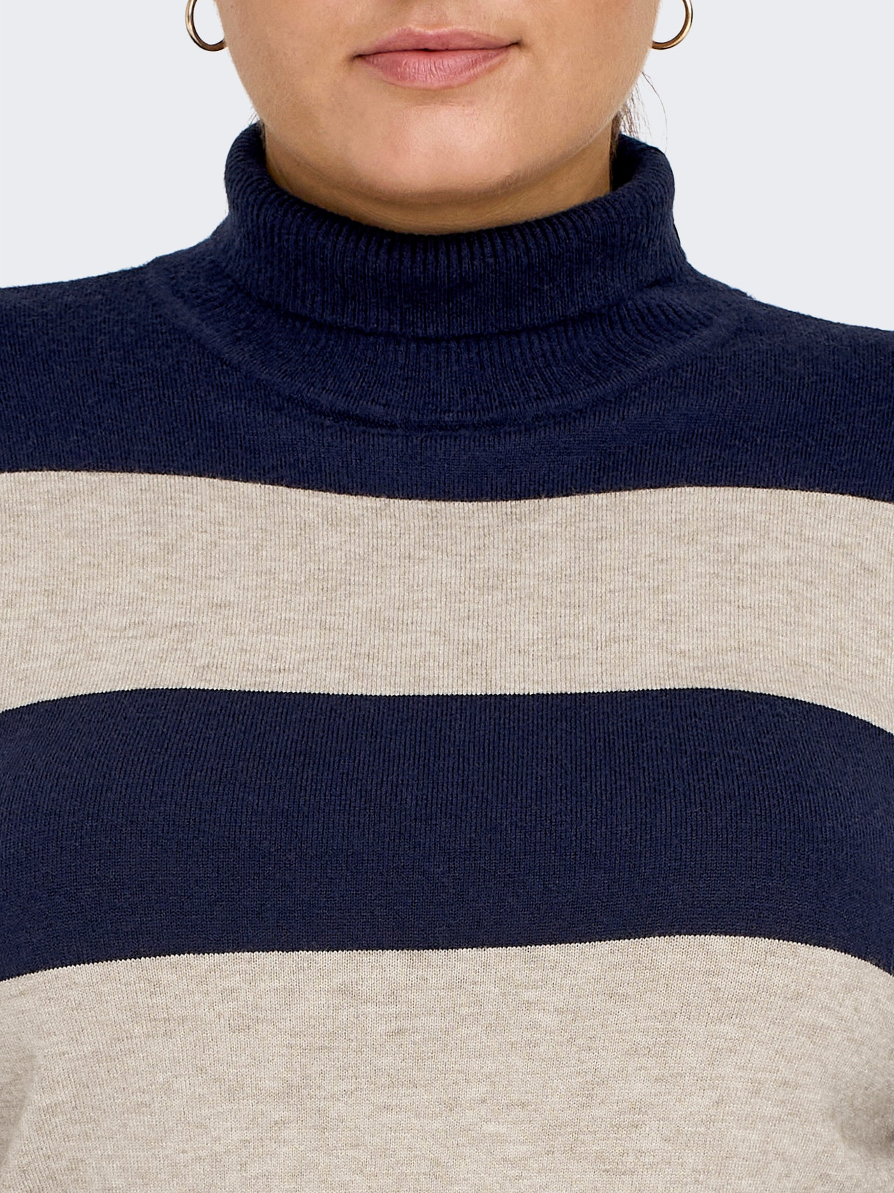 ONLY Curvy roll neck knitted pullover -Maritime Blue - 15295819
