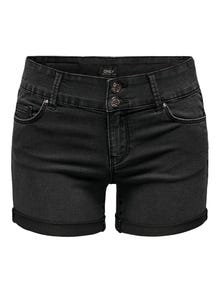 ONLY Slim Fit Normal midje Tall Shorts -Black Denim - 15295874