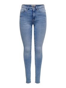 ONLY Skinny Fit High waist Petite Jeans -Light Blue Denim - 15295883