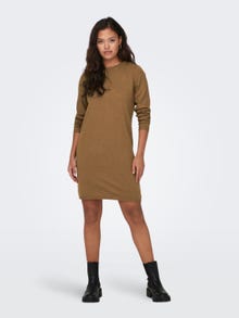 ONLY Mini o-neck knitted dress -Toasted Coconut - 15295890