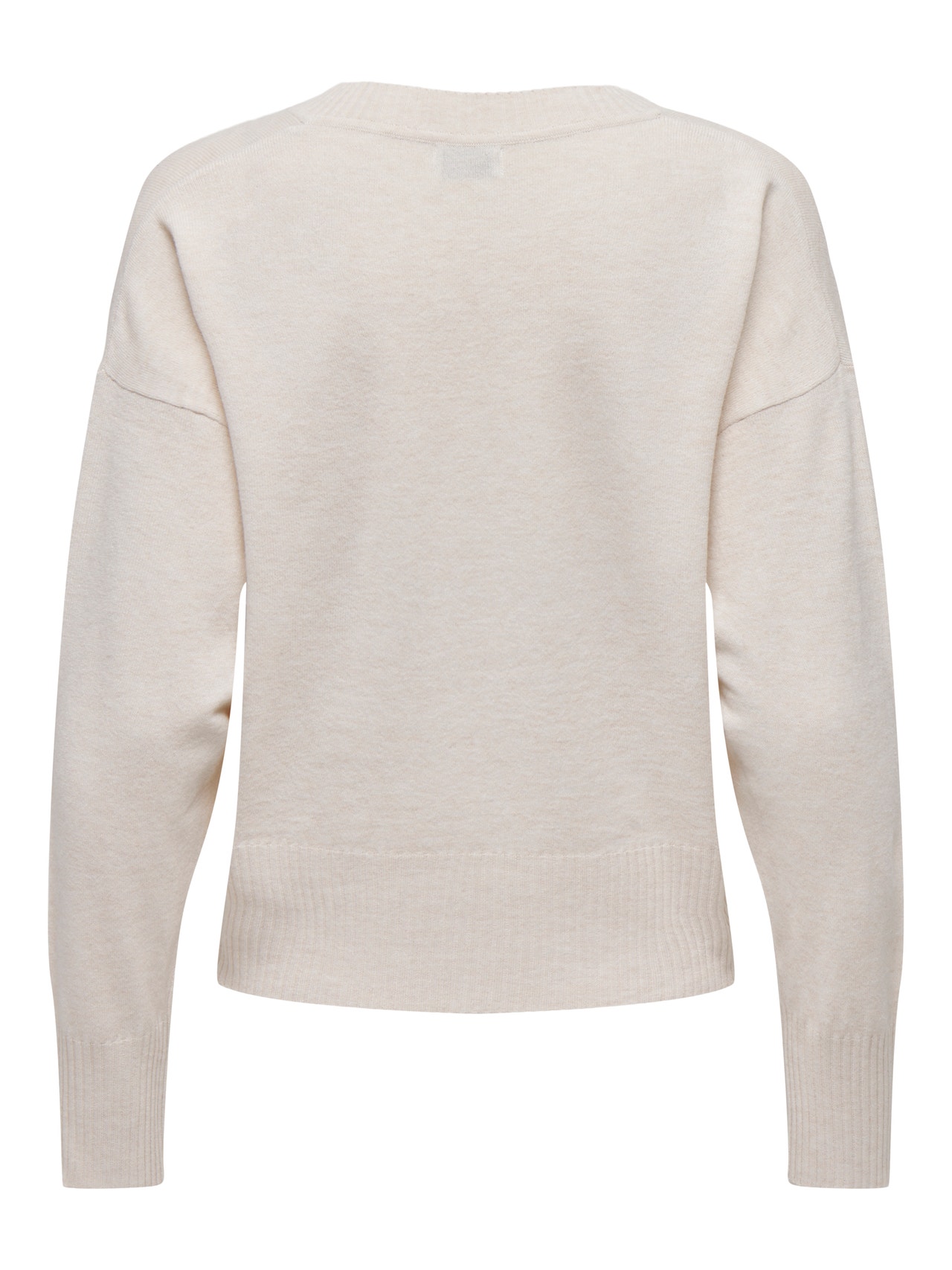 ONLY V-Neck Dropped shoulders Pullover -Whitecap Gray - 15295892