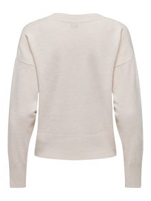 ONLY V-neck knitted pullover -Whitecap Gray - 15295892