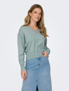 ONLY V-Neck Dropped shoulders Pullover -Abyss - 15295892