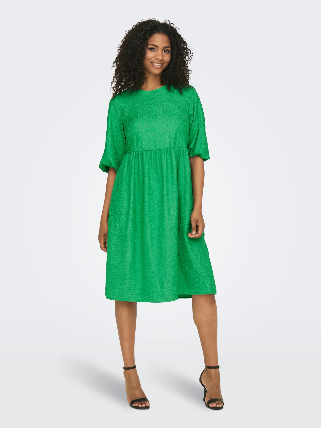 ONLY Robe midi Boxy Fit Débardeur Manches ballons -Green Bee - 15295907