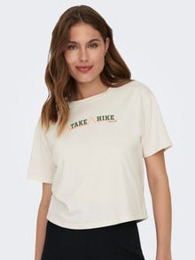 ONLY Camisetas Corte loose Cuello redondo Hombros caídos -Whisper White - 15295915