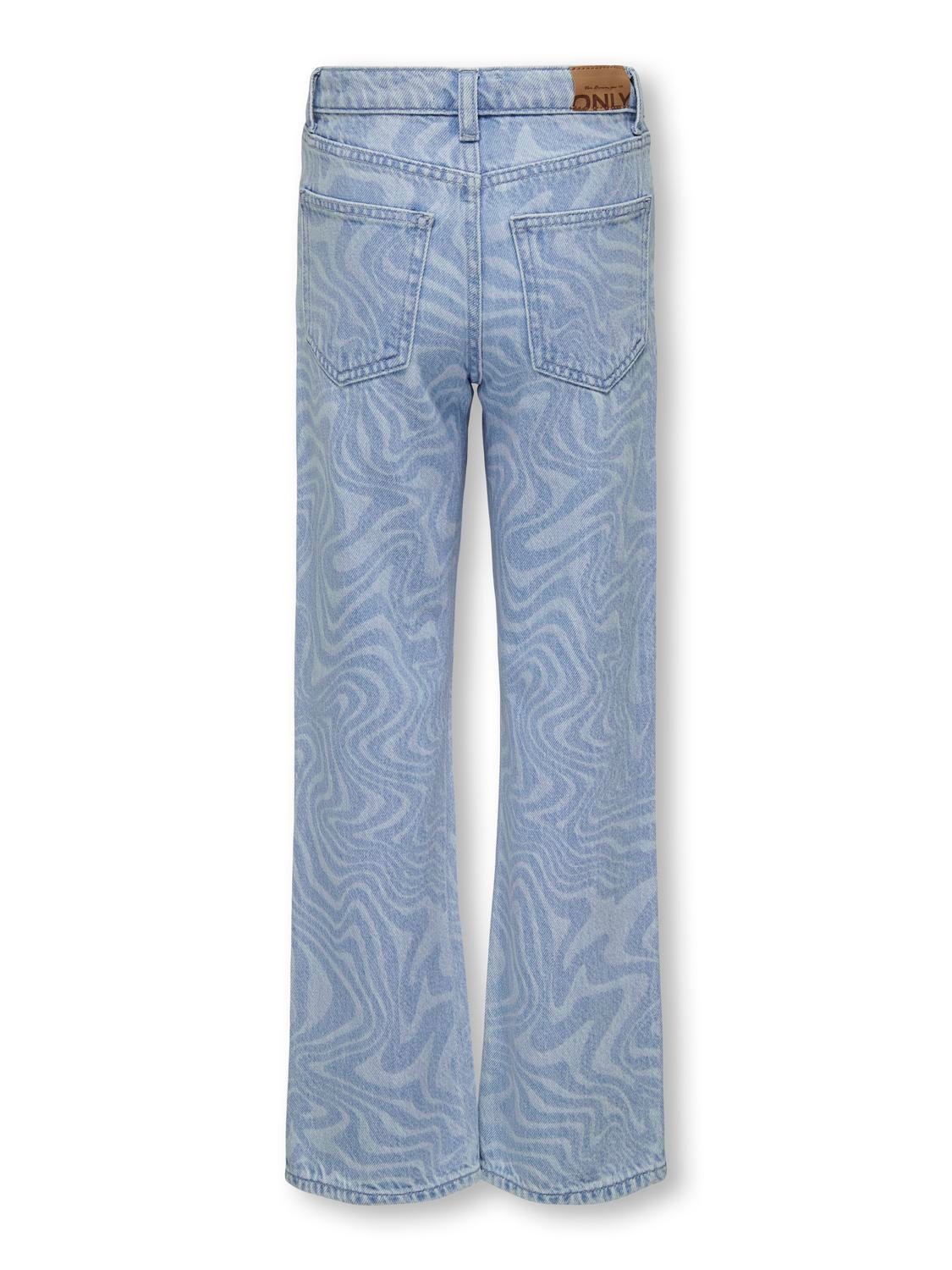 ONLY Jeans Straight Fit -Light Blue Bleached Denim - 15295935