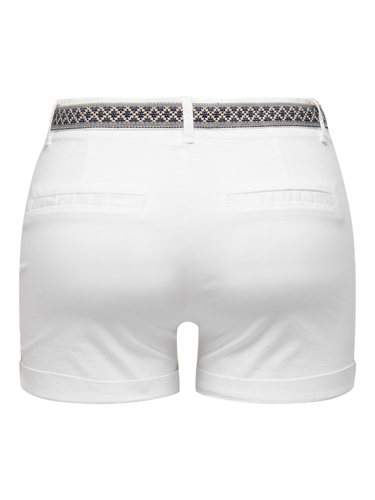 ONLY Mini high waisted belt shorts -Bright White - 15295937