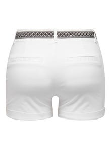 ONLY Normal passform Uppvikta fållar Shorts -Bright White - 15295937