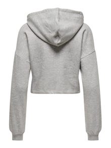 ONLY Cropped fit Hoodie Verlaagde schoudernaden Sweatshirt -Light Grey Melange - 15295938