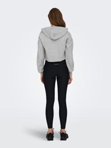 ONLY Sweat-shirts Cropped Fit Sweat à capuche Épaules tombantes -Light Grey Melange - 15295938