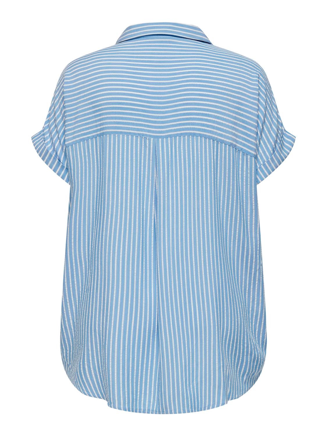 ONLY Curvy shirt with short sleeves -Azure Blue - 15295982