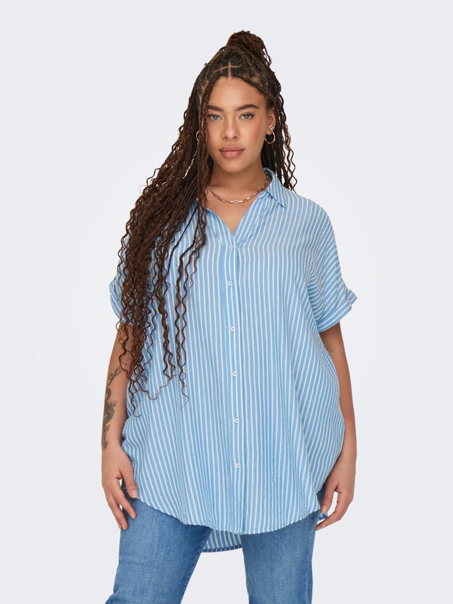 ONLY Curvy skjorte med korte ærmer - 15295982