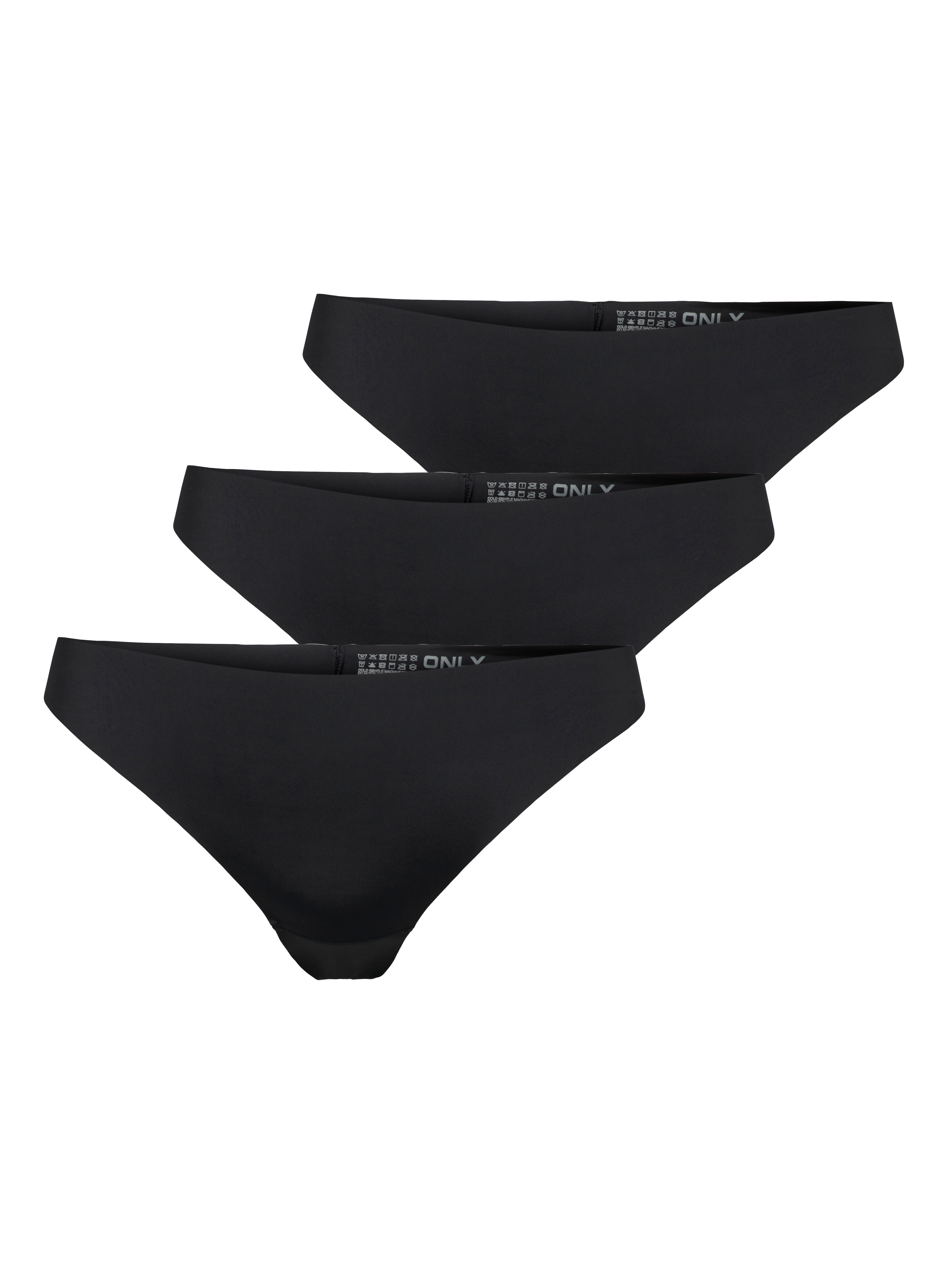 ONLY ONLVICKY SEAMLESS THONG 3 PACK - Thong - black 