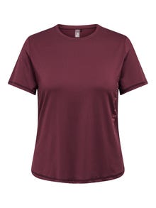 ONLY Regular Fit O-Neck Curve T-Shirt -Windsor Wine - 15296035