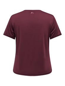 ONLY Regular Fit O-Neck Curve T-Shirt -Windsor Wine - 15296035