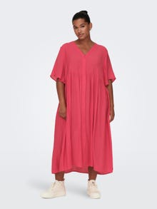 ONLY Curvy ensfarvet midi kjole -Teaberry - 15296128