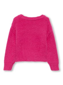 ONLY Regular Fit Round Neck Ribbed cuffs Pullover -Fuchsia Purple - 15296169