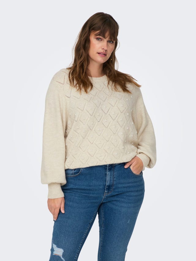 ONLY Curvy o-neck knitted pullover - 15296170