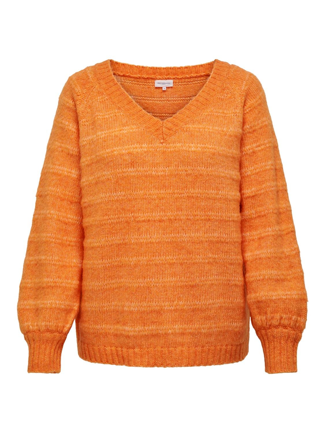 ONLY V-Hals Curve Pullover -Russet Orange - 15296175