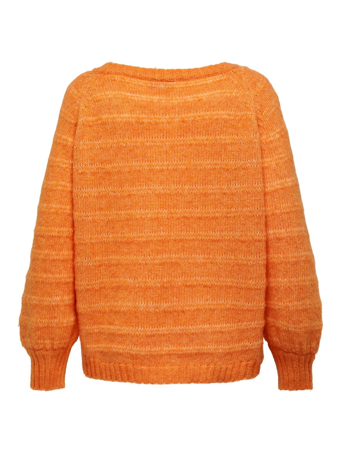 ONLY Curvy v-neck knitted pullover -Russet Orange - 15296175