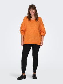 ONLY V-Ausschnitt Curve Pullover -Russet Orange - 15296175