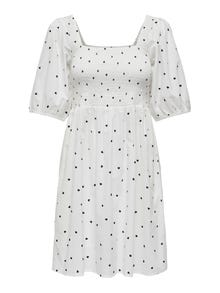 ONLY Mini dress with smock -Bright White - 15296181