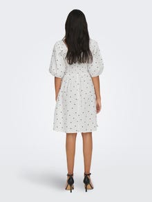 ONLY Mini kjole med smock -Bright White - 15296181