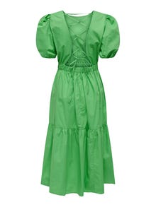 ONLY Normal geschnitten Rundhals Langes Kleid -Vibrant Green - 15296213