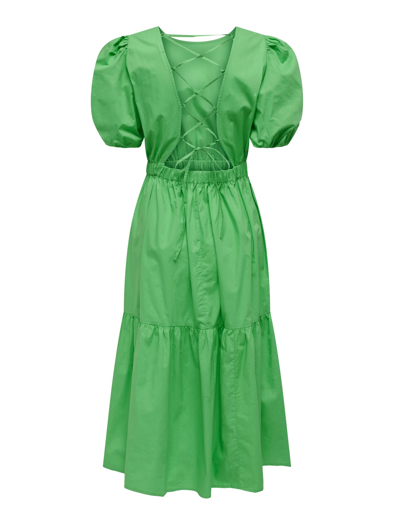 ONLY Vestido largo Corte regular Cuello redondo -Vibrant Green - 15296213