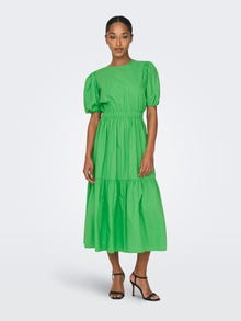 ONLY Regular fit O-hals Lange jurk -Vibrant Green - 15296213