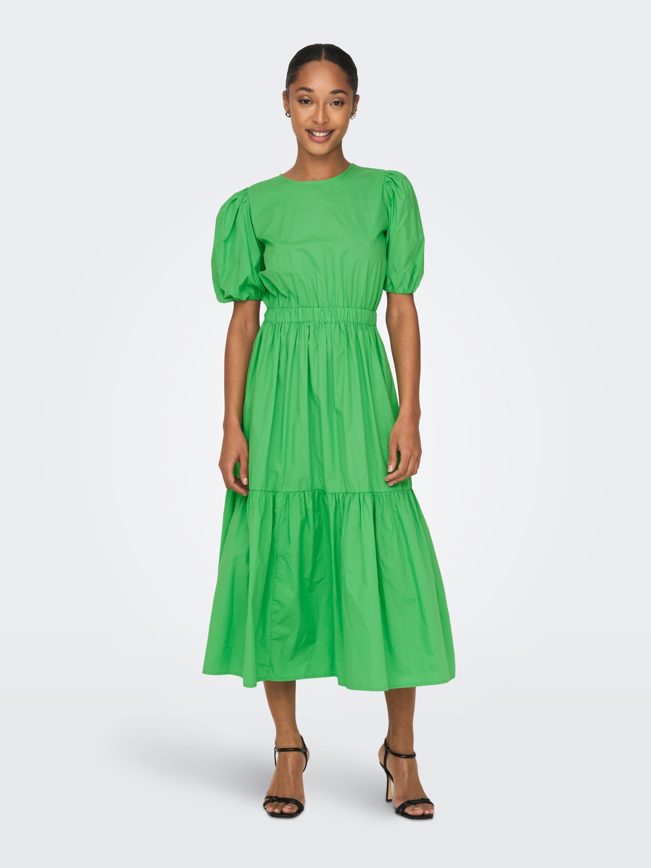 ONLY Regular fit O-hals Lange jurk -Vibrant Green - 15296213