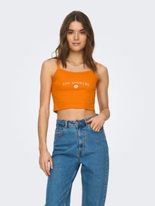 ONLY Cropped Printed Top -Orange Pepper - 15296214