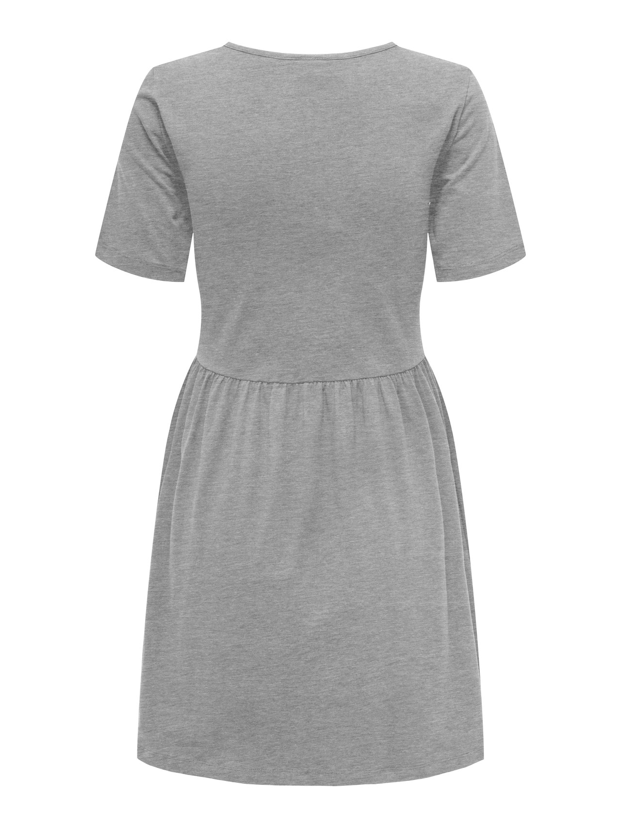 ONLY Slim fit O-hals Korte jurk -Light Grey Melange - 15296215