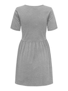 ONLY Slim Fit O-hals Kort kjole -Light Grey Melange - 15296215