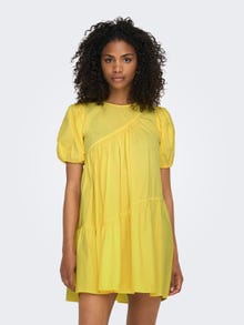 ONLY Mini Puff sleeve dress -Lemon Zest - 15296219