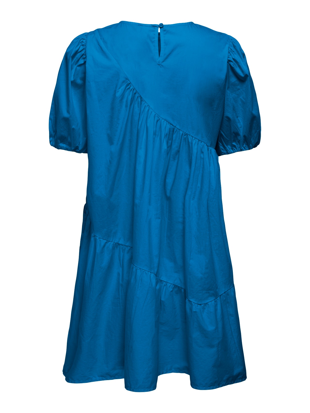 ONLY Robe courte Regular Fit Col rond Manches bouffantes -Indigo Bunting - 15296219