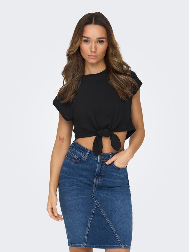 ONLY Loose Fit Round Neck Dropped shoulders Top - 15296226