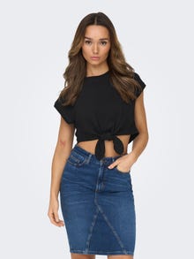 ONLY Cropped Top With Knot Detail -Black - 15296226
