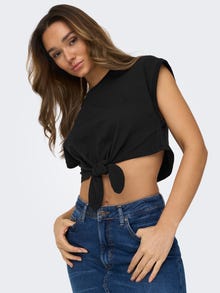ONLY Loose Fit Round Neck Dropped shoulders Top -Black - 15296226