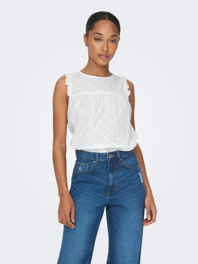 ONLY Sleeveless top with lace detail - 15296316
