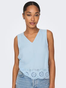 ONLY Tops Regular Fit Col en V -Clear Sky - 15296317