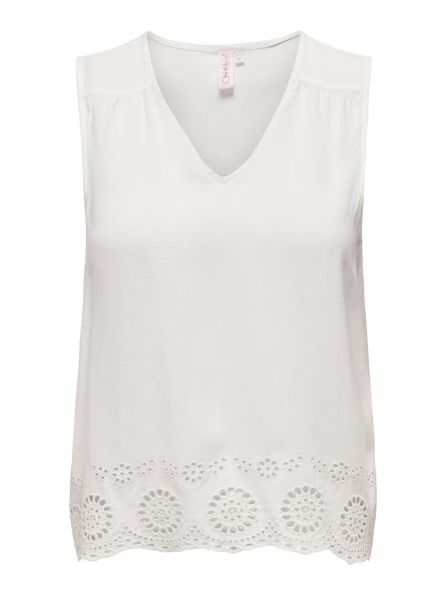 ONLY V-neck top with lace detail - 15296317