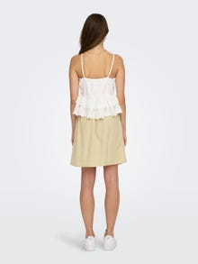 ONLY V-neck top with frill detail -Cloud Dancer - 15296330