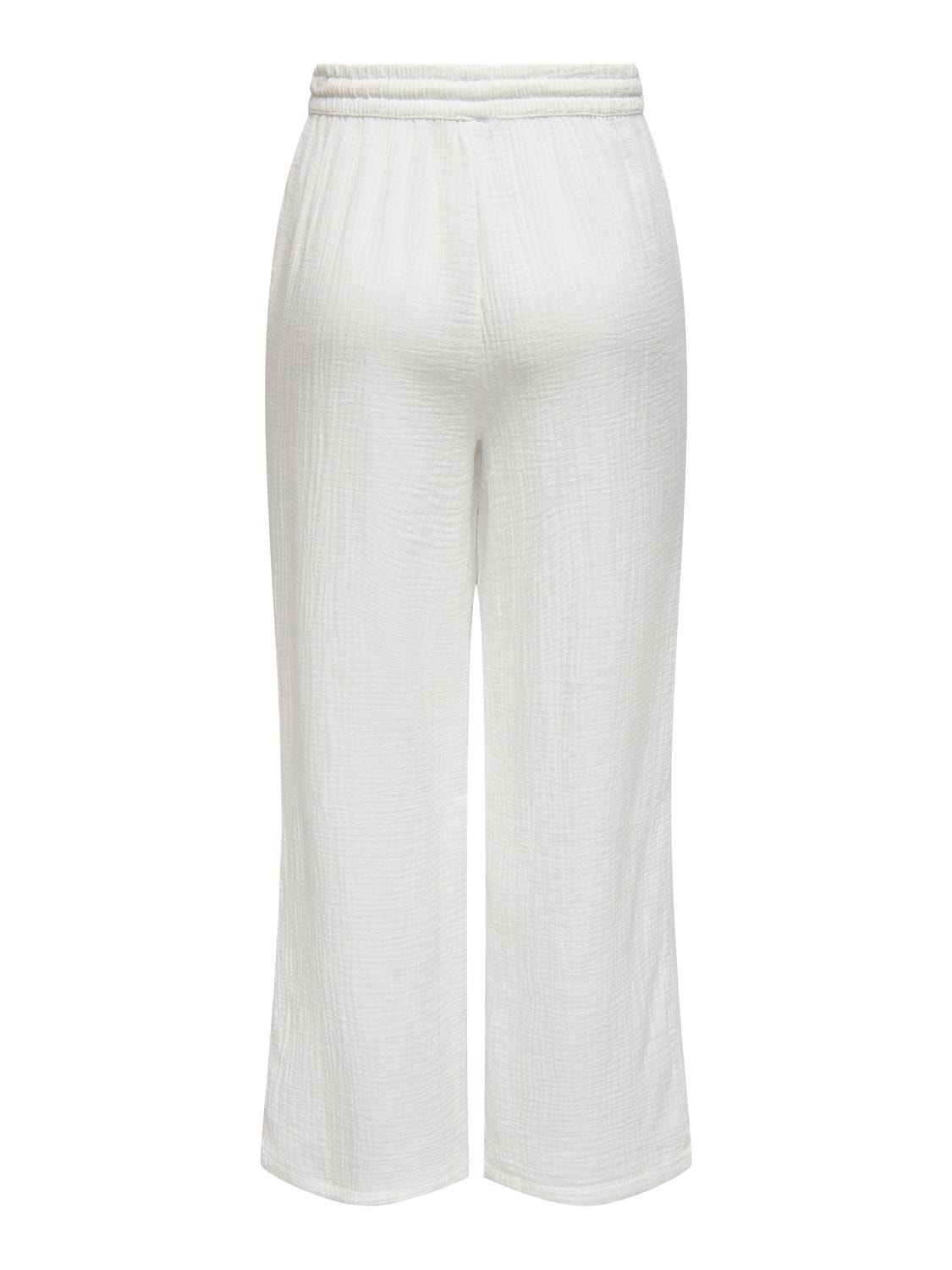 Bukser med elastik i taljen | Hvid